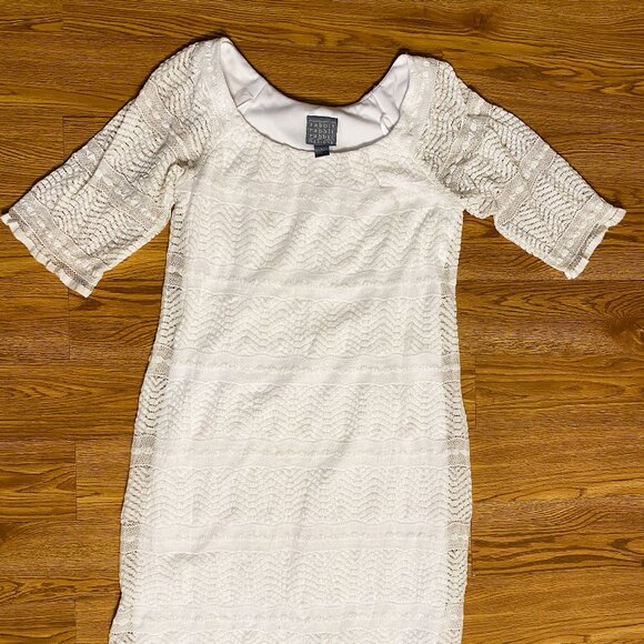 rabbit rabbit rabbit designs women's juniors white lacy dress size 4 small - Picture 1 of 7